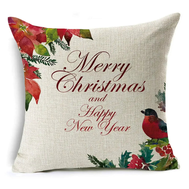 Axyaa Christmas Birds Garland Cushion Cover
