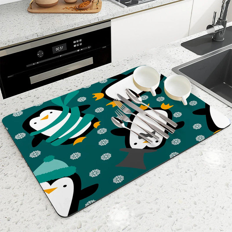 Axyaa Christmas Coaster Set for Absorbent & Anti-Slip Table Protection