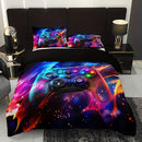 Axyaa Black & Red Checkered Bedding Set for All Seasons: 1 Duvet Cover + 2 Pillow Covers