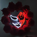 Axyaa Light-Up Phantom of the Opera Halloween Wreath for Scary Front Door Decor