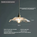 Axyaa Nordic Lotus Leaf Shape Copper Glass Pendant Light