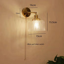Axyaa Green Glass Copper LED Wall Lamp Sconce Pull Chain Modern Nordic Wandlamp