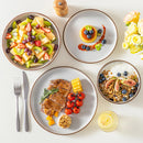 Axyaa Loire 32-Piece Grey Ceramic Dinnerware Set - Oven Safe Stoneware