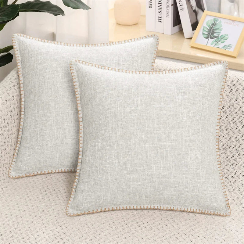 Axyaa Linen Chenille Pillow Case 50x50cm Sofa Bed Car Decorative Cushion Cover