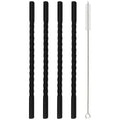 Axyaa Glass Straw Set 4 Pack for Cocktail Smoothie Bar Accessories