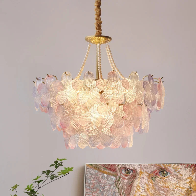 Axyaa Crystal Snow Petals Chandelier: Modern French Luxury for Living Room, Bedroom & Hall