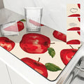 Axyaa Apple Fruit Kitchen Drying Mat - Quick Dry, Antiskid Tableware Mat