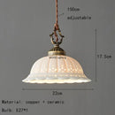 Axyaa High-end Luxury LED Pendant Light with Copper Ceramics for Fashionable Home Decor