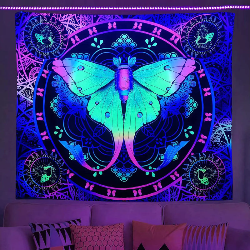 Axyaa Fluorescent Mushroom Luminous Tapestry for Interior Decoration