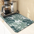 Axyaa Silicone Leaf Print Drying Mat & Coaster Set