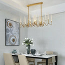 Axyaa Luxe Crystal Chandelier: Elegant Nordic Office & Living Room Pendant Lamp