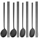 Axyaa Stainless Steel Matte Dinnerware Set 8Pcs Flatware Spoon Chopsticks