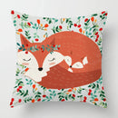 Axyaa Linen Fox Sofa Cushion Cover 50x50 Square Home Décor Pillowcase