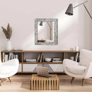 Axyaa Mosaic Glass Wall Mirror, Decorative Embossed Rectangular Vanity Mirror
