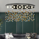 Axyaa LED Glass Ceiling Chandelier for Hotel Lobby Restaurant Art Lighting Fixtures