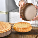 Axyaa Fluted Tart Pan with Removable Bottom, Nonstick Bakeware for Baking & Quiches