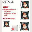Axyaa Christmas Pillow Covers - Festive Navy Velvet Decor with Santa, Snowman & Bells