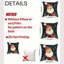 Axyaa Christmas Pillow Covers - Navy Velvet with Santa, Snowman & Snowflake Prints