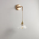 Axyaa Glass LED Wall Light Adjustable Modern Copper Bedside Lamp