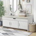 Axyaa Entryway Shoe Bench with Lift Top Storage and Cushioned Seat