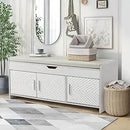 Axyaa Entryway Shoe Bench with Lift Top Storage and Cushioned Seat