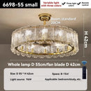 Axyaa Crystal Ceiling Fan Chandelier: Modern Bedroom Fan Light, Silent Design