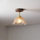 Axyaa Modern Wood Glass LED Ceiling Lights for Living Room Balcony Lighting