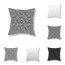 Axyaa Geometric Sofa Pillowcase for Home Decor and Office Chair, Simple Black and White Fashion