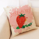 Fruit Girl Print Linen Pillowcase by Axyaa: Office Car Living Room Sofa Decor