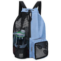 Axyaa Multi-Pocket Mesh Drawstring Swim Gym Beach Backpack.
