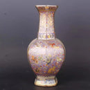 Axyaa Ceramic Hexagonal Vase | Antique Enamel Porcelain | Entryway Decor