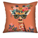 Axyaa Floral Animals Sunglasses Pattern Cushion Cover for Sofa Bedroom Car Home Decor