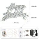 Axyaa Happy Birthday LED Neon Sign on Transparent Acrylic Base