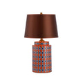 Axyaa Blue/Orange Ceramic Table Lamp LED E27, Minimalist Modern Desk Light for Bedroom