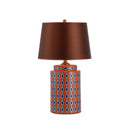 Axyaa Blue/Orange Ceramic Table Lamp LED E27, Minimalist Modern Desk Light for Bedroom