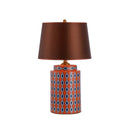Axyaa Blue/Orange Ceramic LED Table Lamp - Modern Minimalist Design