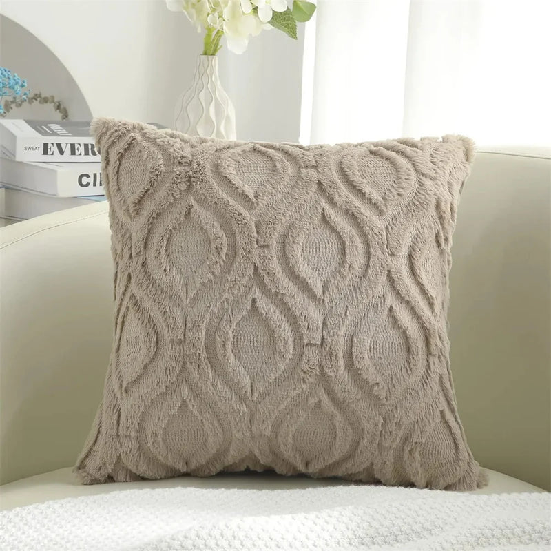 Axyaa Soft Plush Cushion Cover 45x45, Luxury Decorative Pillowcase for Living Room