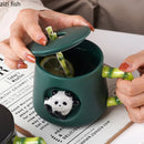 Axya 400ml Panda Ceramic Water Cup Cover Milk Mug Coffee Mug Festival Gift