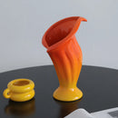 Axyaa Calla Lily Gradient Ceramic Vase: Home Decor Handicrafts & Flower Arrangement Accessories