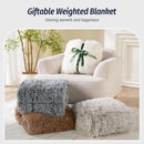 Axyaa Long Fur Weighted Sherpa Blanket, Cozy 15lbs Adult Plush, Fluffy Faux Fur Luxe
