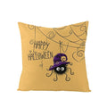 Axyaa Halloween Pillow Cover 45x45 - Pumpkin Owl Cat Spider Sofa Cushion Decor