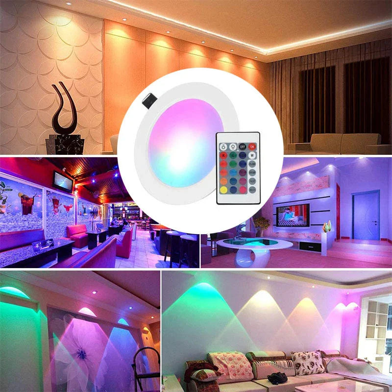 Axyaa 10W/15W Dimmable RGB LED Ceiling Downlight with IR Remote Control