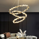 Axyaa Crystal LED Pendant Chandelier, Dimmable Modern Chrome Hanging Light