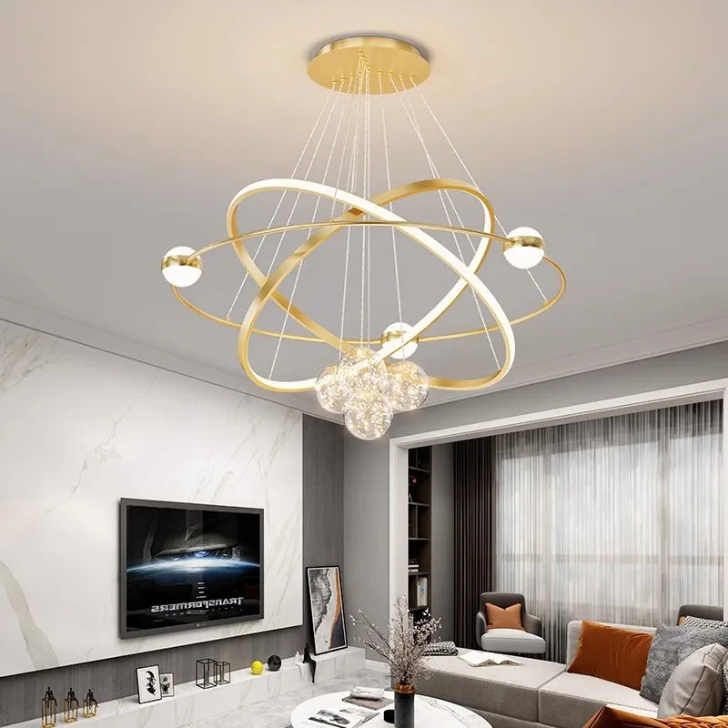 Axyaa Modern LED Chandeliers for Living Room - Indoor Hanging Light for Dining Room