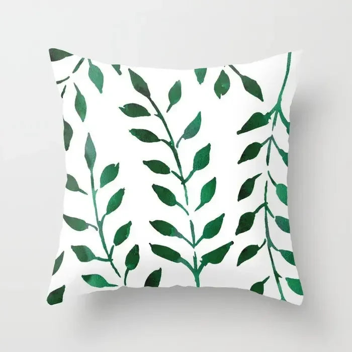 Axyaa Plant Pattern Pillowcase 45*45cm for Home Office Decor