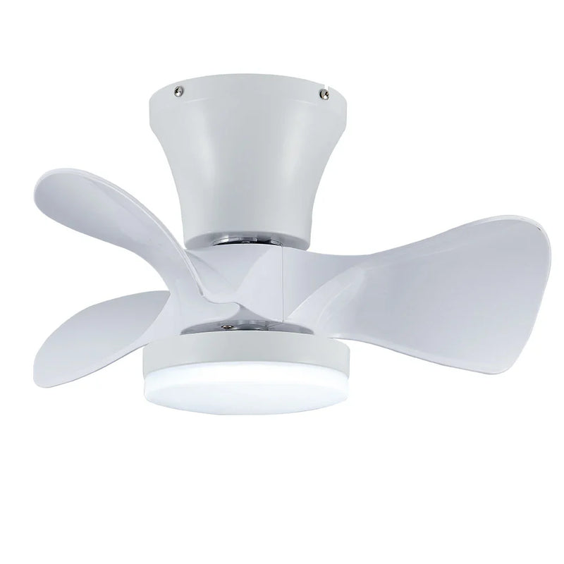 Axyaa White Ceiling Fan Light with Remote Control - Low Floor Decorative Fan