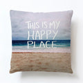 Summer Beach Alphabet Linen Pillowcase by Axyaa - Decorative Throw Pillow Cover