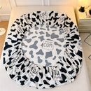 Axyaa Solid Color Cotton Fitted Bed Sheet for Single Double King Queen Bed