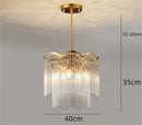 Axyaa Glass Rod Crystal Chandelier Gold Pendant Luxury Hanging Lamp