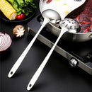 Axyaa Stainless Steel Long Handle Soup Spoon Colander for Hot Pot Kitchen Utensil
